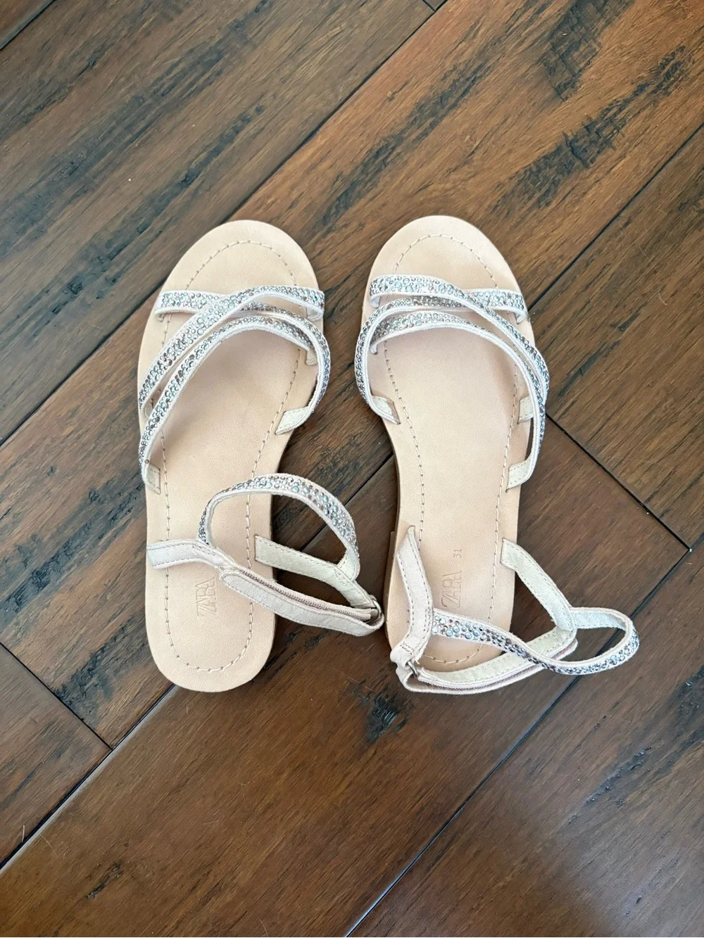 New ZARA Girls Sparkly Strap Sandal